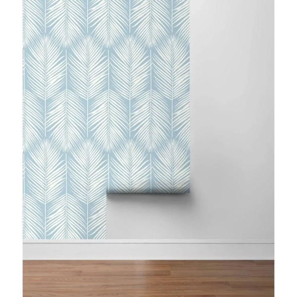 Palm Silhouette Peel & Stick Wallpaper Light Blue - 30.75 Sq Ft
